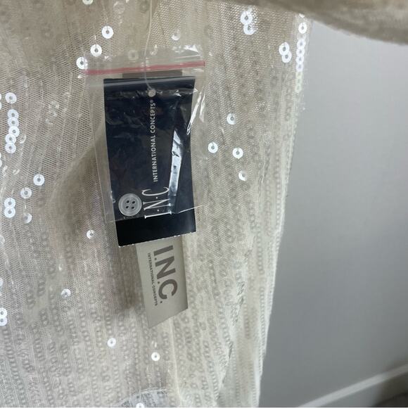 Jeannie Mai X INC Sheer Sequin Oversized  Long Sleeve Shirt NWT XL - Picture 5 of 9